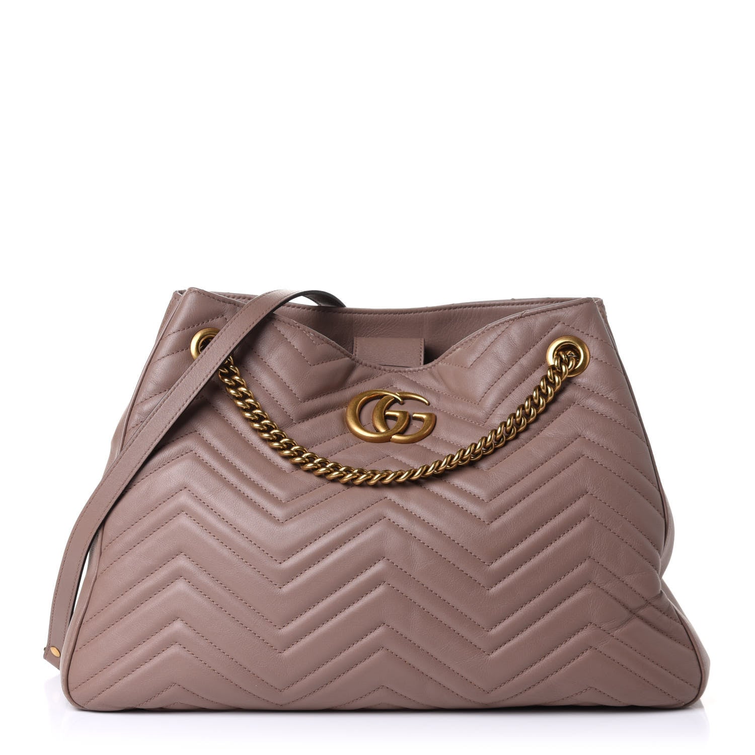 Gucci Calfskin Matelasse Medium GG Marmont Shoulder Tote Bag Porcelain Rose 1 of 12