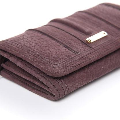 Burberry Luggage Suede Penrose Continental Wallet Dark Heather 8 of 10