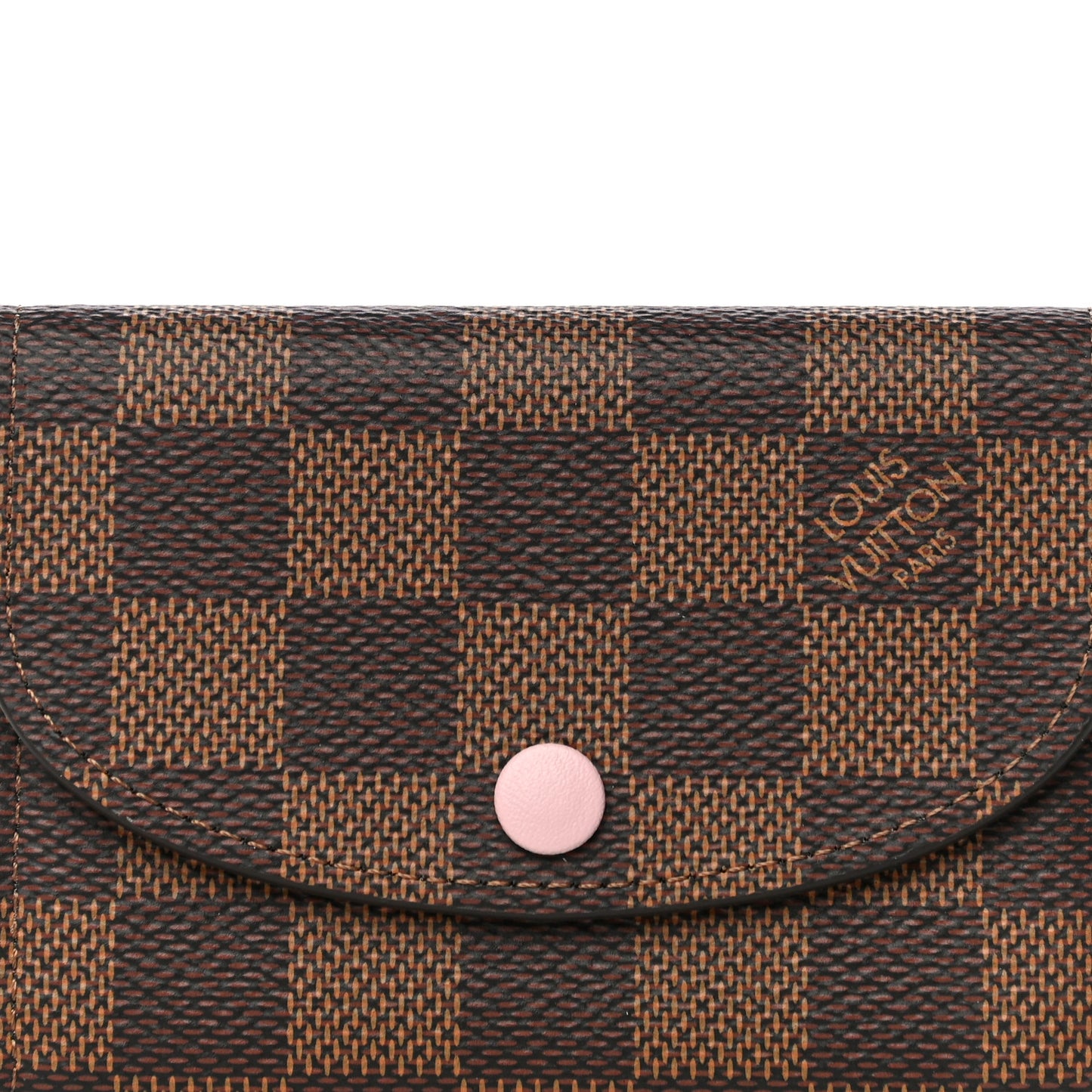 Damier Ebene Rosalie Coin Purse Rose Ballerine