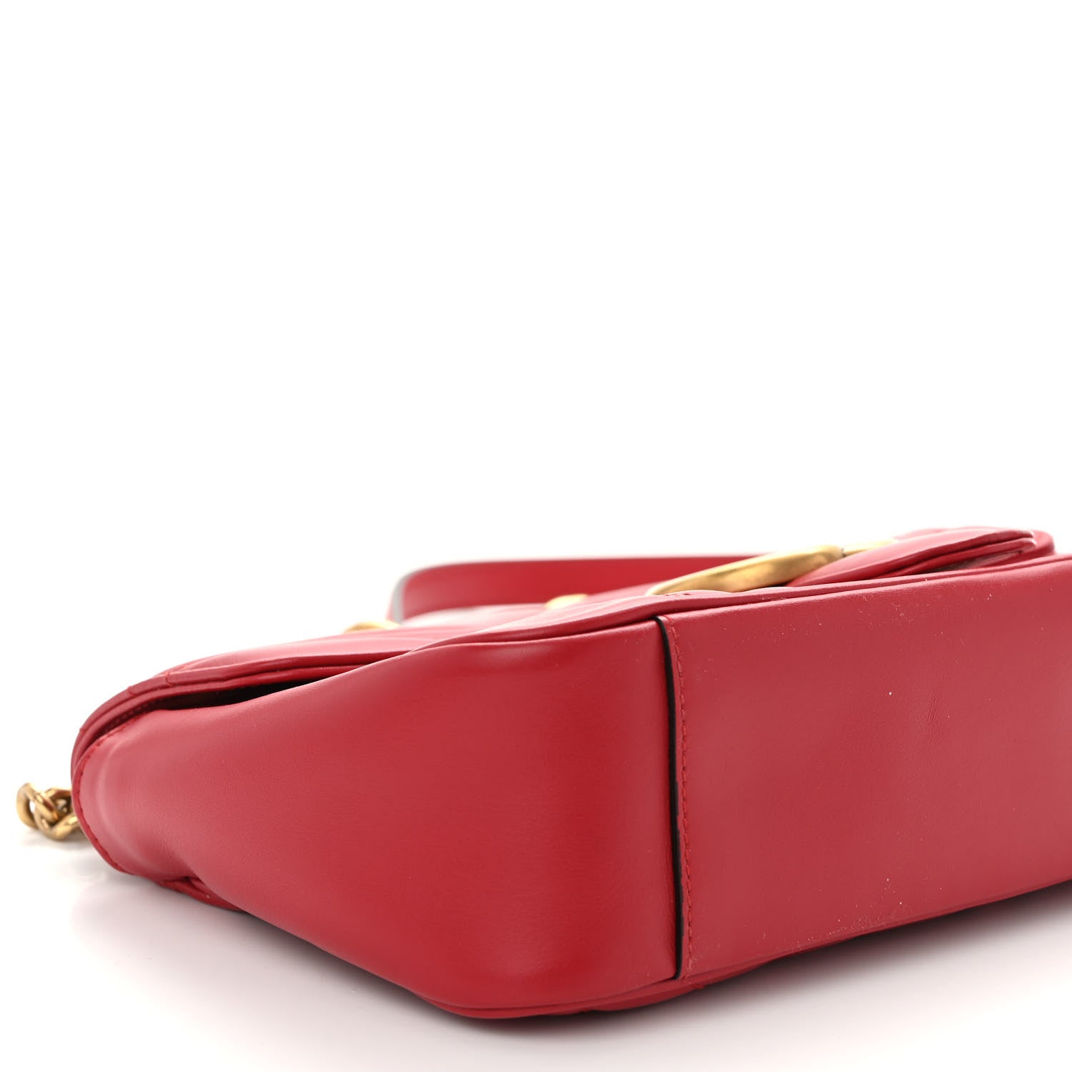Gucci Calfskin Matelasse Small GG Marmont Shoulder Bag Hibiscus Red 9 of 10