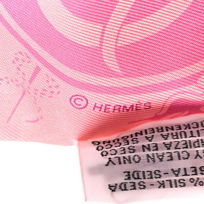 Hermes Silk Ex-Libris Les Parisie Twilly Rose Malabar Jaune 3 of 5