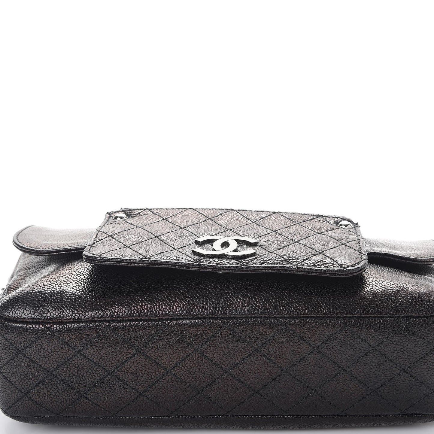 Metallic Glazed Caviar Small Pocket In The City Shoulder Bag Bronze
