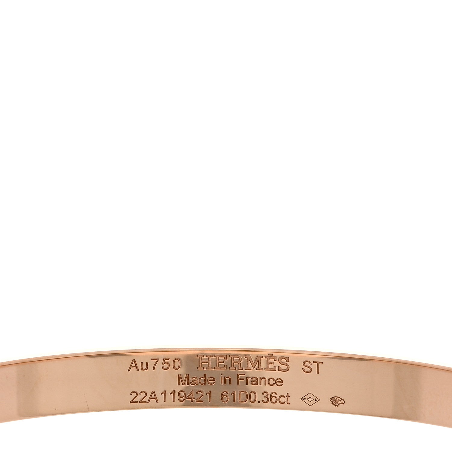 Hermes 18K Rose Gold Diamond PM Kelly Pave Bracelet ST 3 of 4