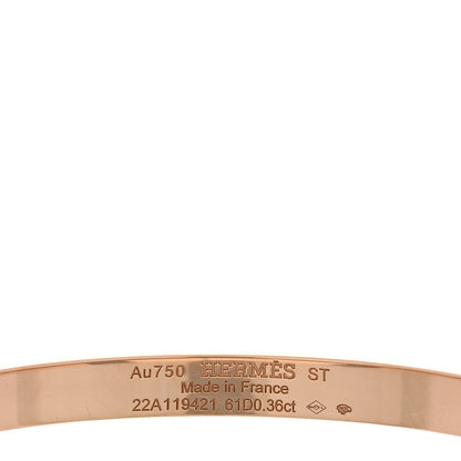 Hermes 18K Rose Gold Diamond PM Kelly Pave Bracelet ST 3 of 4