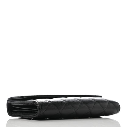 Chanel Caviar Quilted Large Gusset Flap Wallet Black 4 of 8