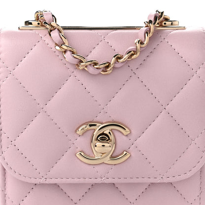 Chanel Lambskin Quilted Mini Trendy CC Clutch With Chain Light Pink 10 of 11