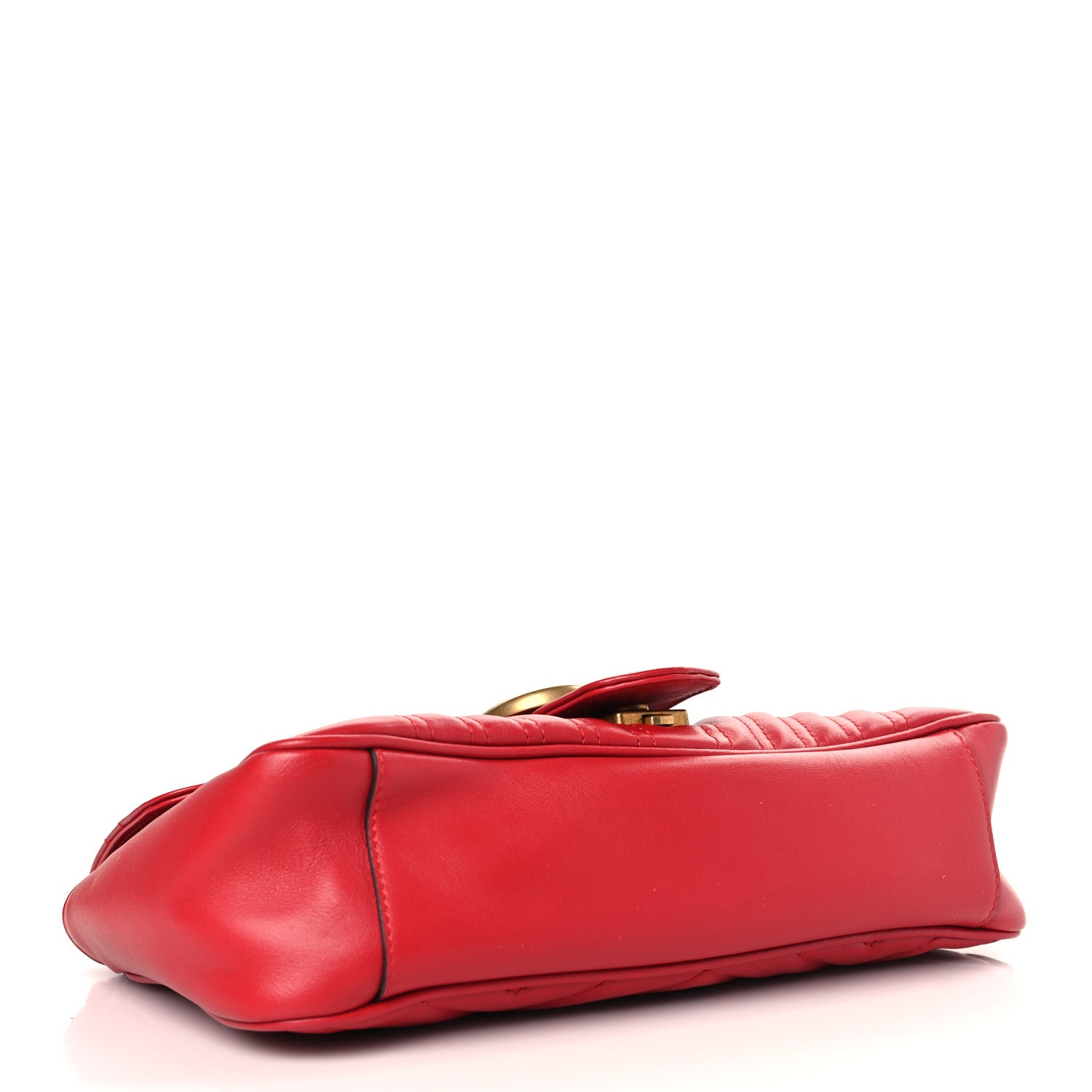 Gucci Calfskin Matelasse Small GG Marmont Shoulder Bag Hibiscus Red 4 of 9