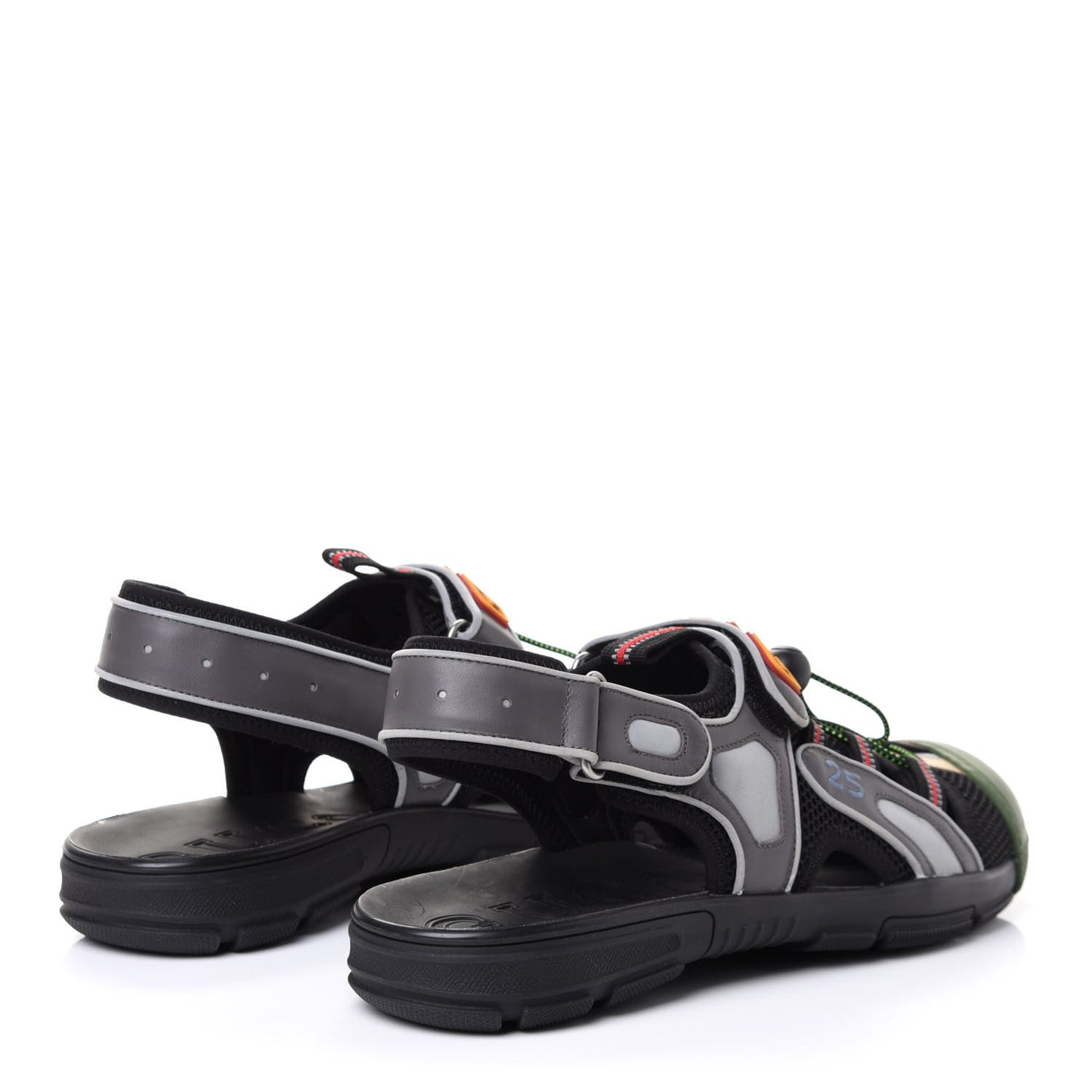 Mesh Fabric Mens Tinsel Sport Sandals 12 Black Silver Green