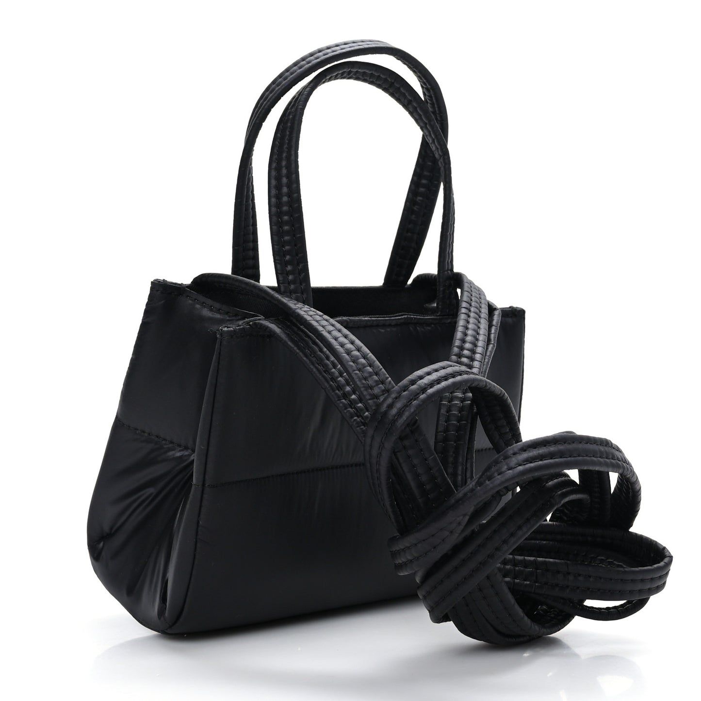 Nylon Small Puff Shopping Bag Black