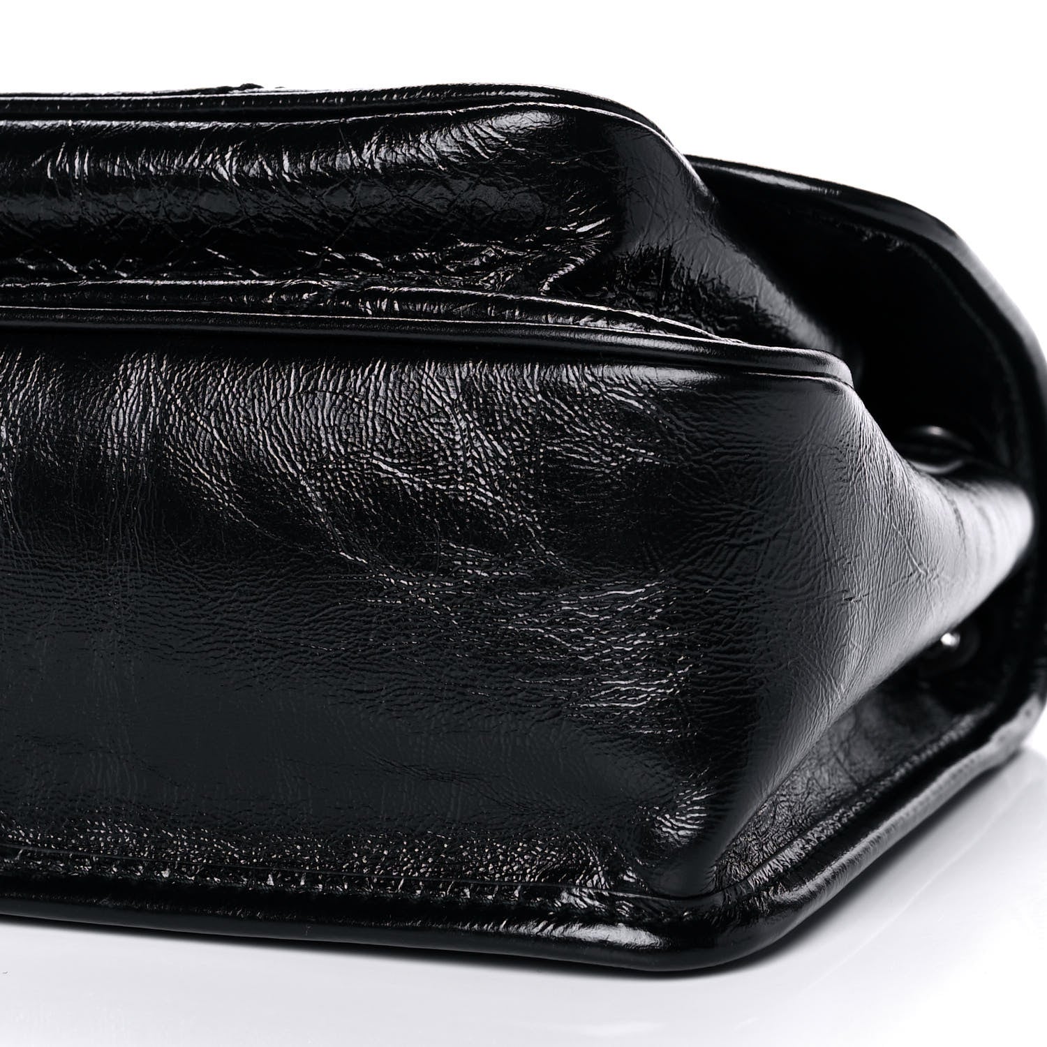 Saint Laurent Crinkled Calfskin Matelasse Monogram Baby Niki Chain Satchel Black 12 of 13