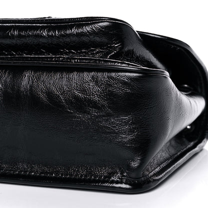 Saint Laurent Crinkled Calfskin Matelasse Monogram Baby Niki Chain Satchel Black 12 of 13