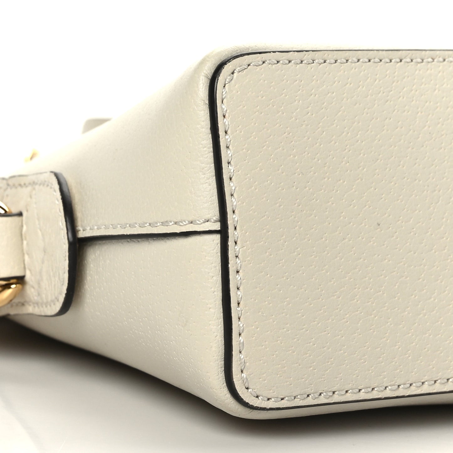 Textured Dollar Calfskin Web Small Ophidia Dome Shoulder Bag Mystic White
