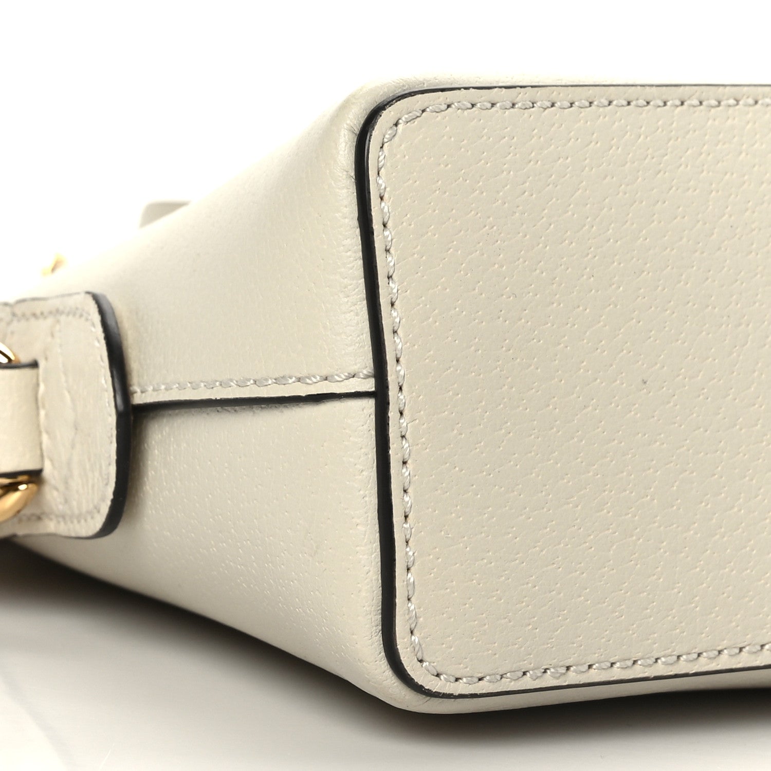 Gucci Textured Dollar Calfskin Web Small Ophidia Dome Shoulder Bag Mystic White 8 of 9