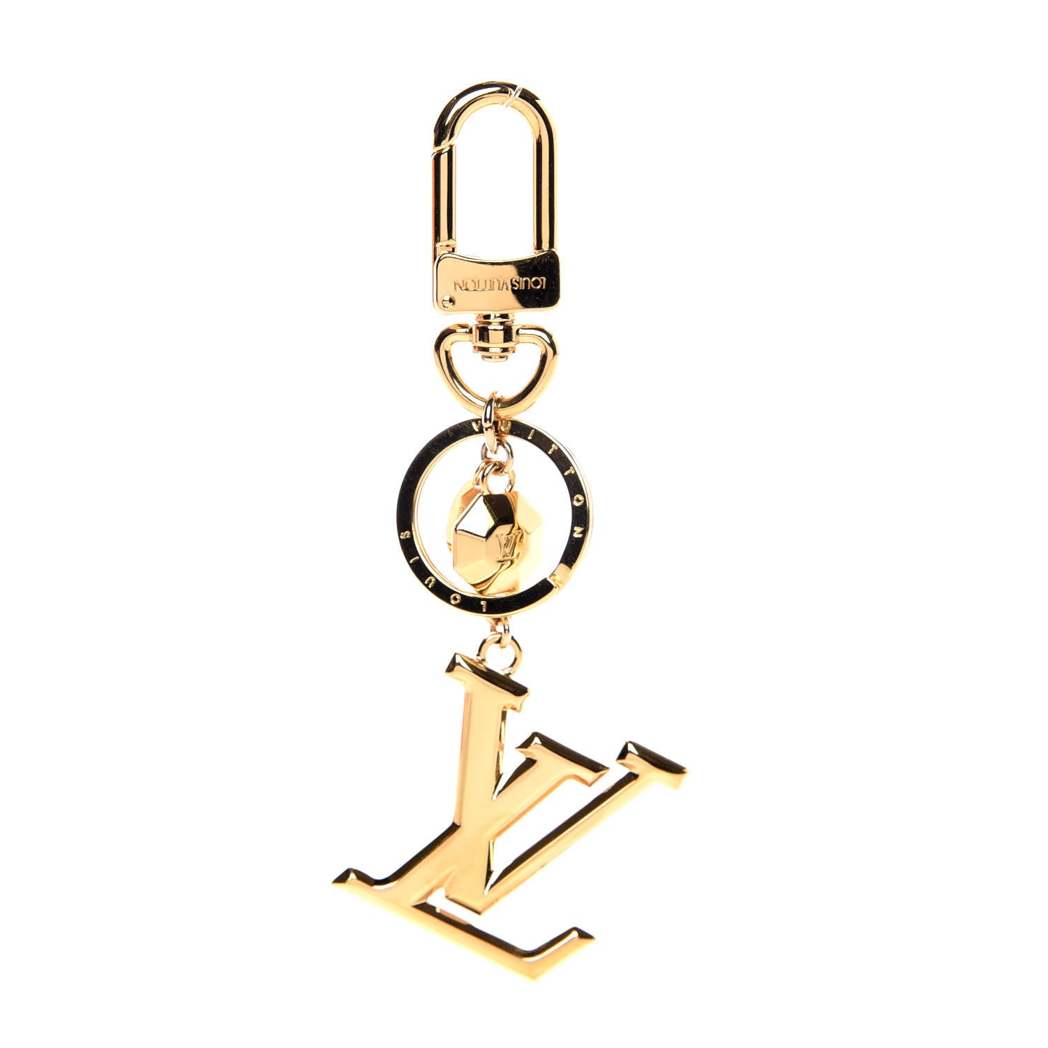 Louis Vuitton LV Facettes Bag Charm Key Holder Gold 1 of 6