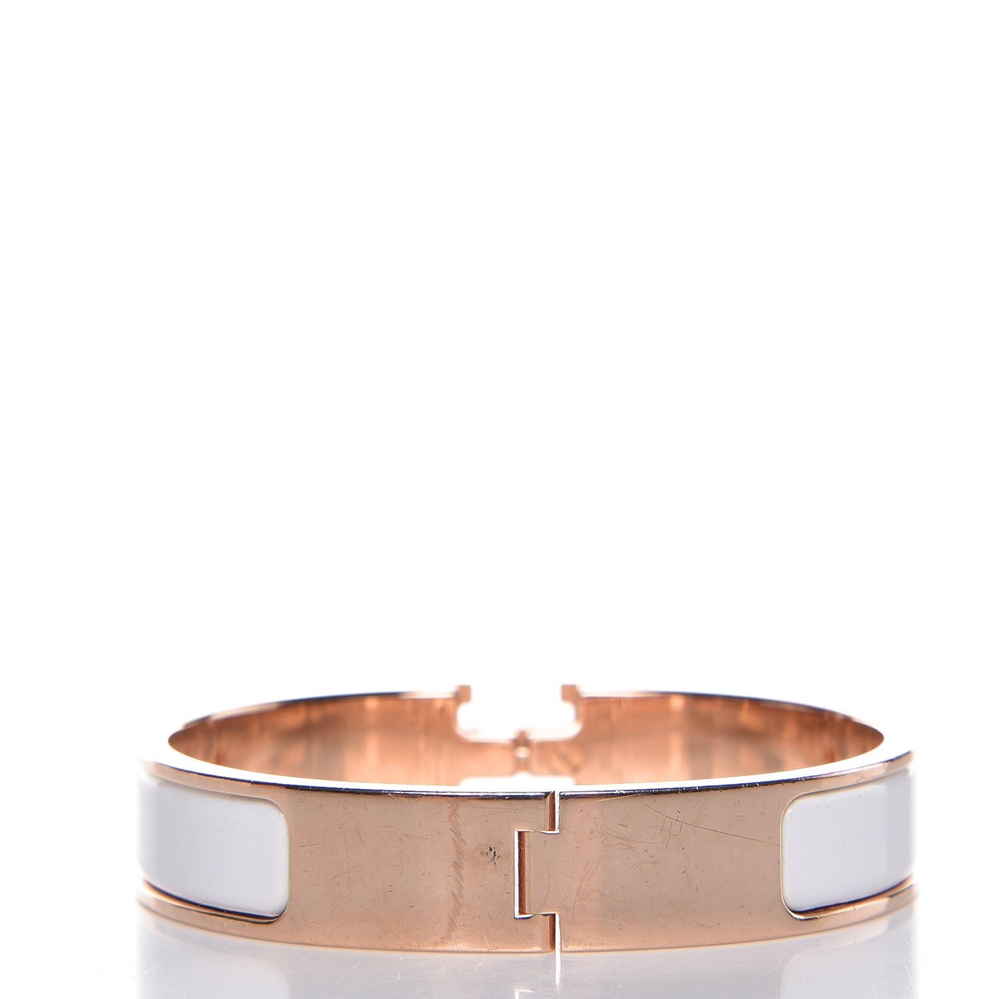 Enamel Narrow Clic Clac H Bracelet PM White