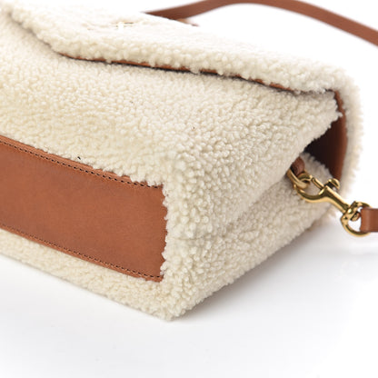 Saint Laurent Shearling Toy Loulou Shoulder Bag Natural 8 of 10