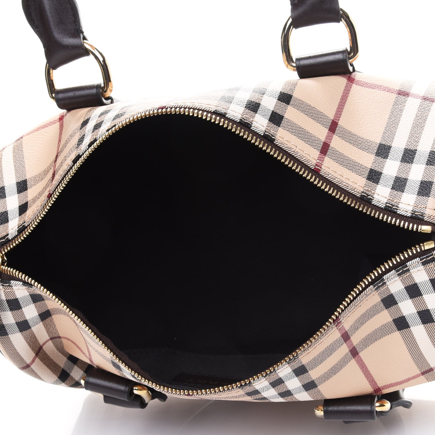 Burberry Haymarket Check Large Chester Bowling Bag Chocolate 4 of 4