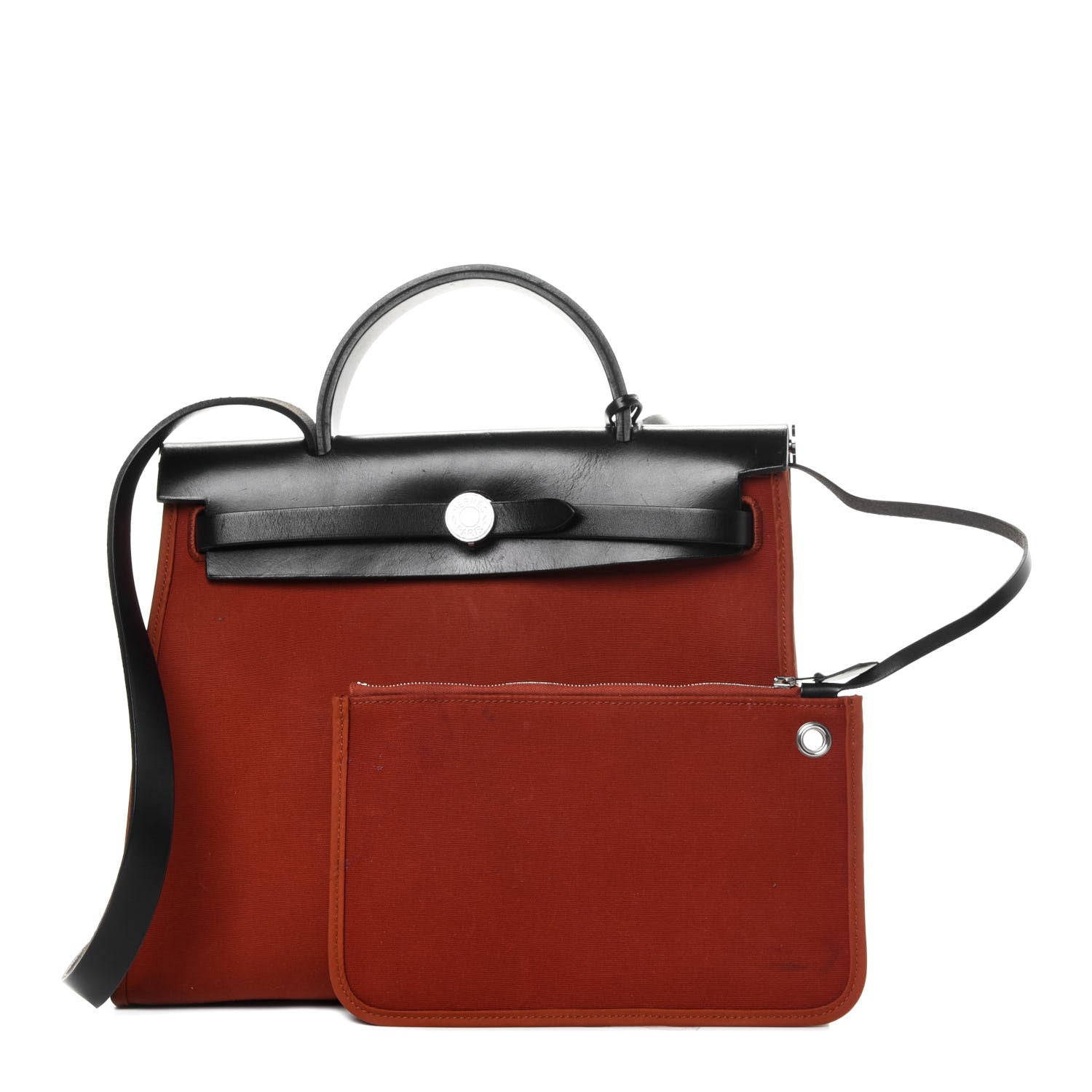 Hermes Vache Hunter Toile Herbag Zip 31 PM Cuivre Black 1 of 9