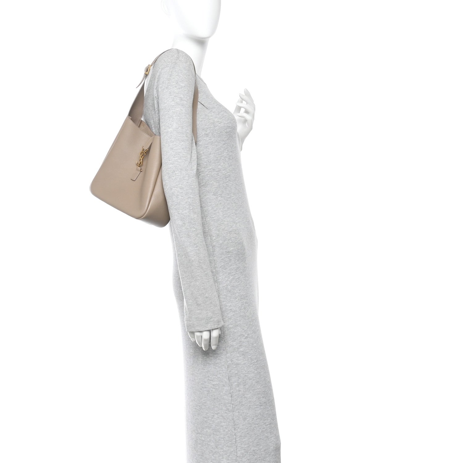 Saint Laurent Smooth Calfskin Small Le 5 A 7 Soft Hobo Dusty Grey 2 of 12