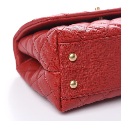 Chanel Caviar Lizard Quilted Mini Coco Handle Flap Red 8 of 10