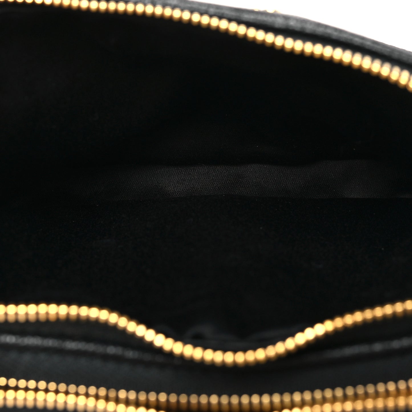 Goatskin Madras Double Zip Pochette Clutch Black
