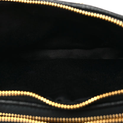 Miu Miu Goatskin Madras Double Zip Pochette Clutch Black 6 of 11
