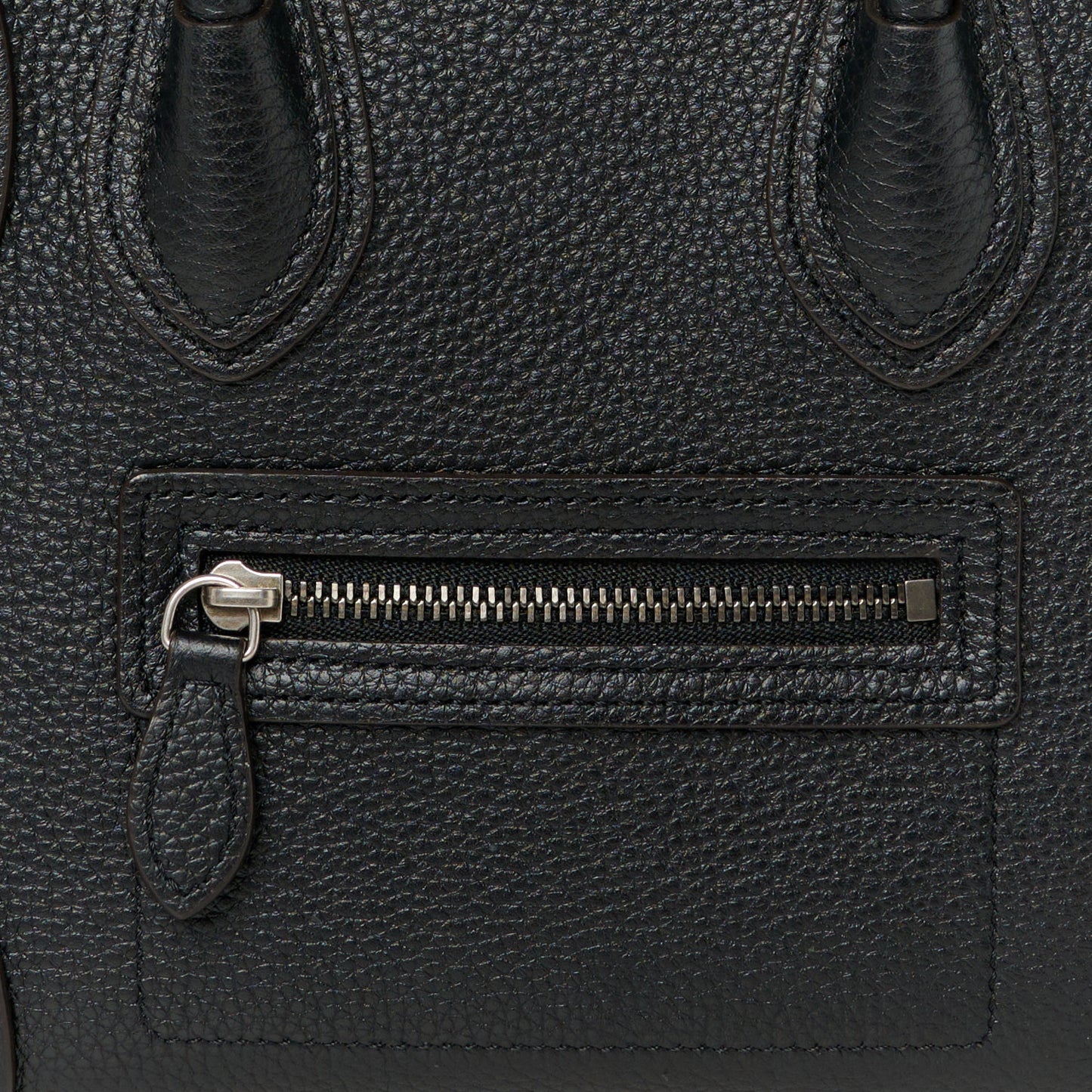 Drummed Calfskin Nano Luggage Black