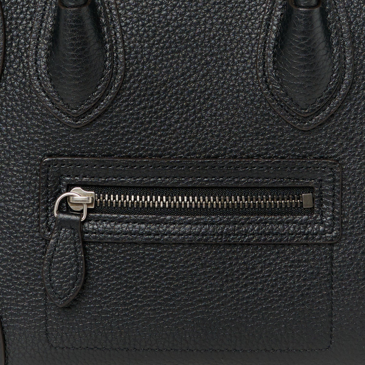 Celine Drummed Calfskin Nano Luggage Black 8 of 10