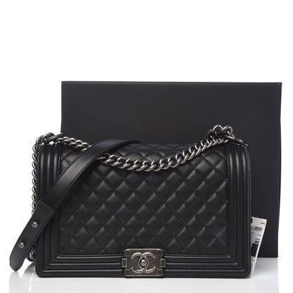 Chanel Calfskin Quilted New Medium Boy Flap Black 8 of 8