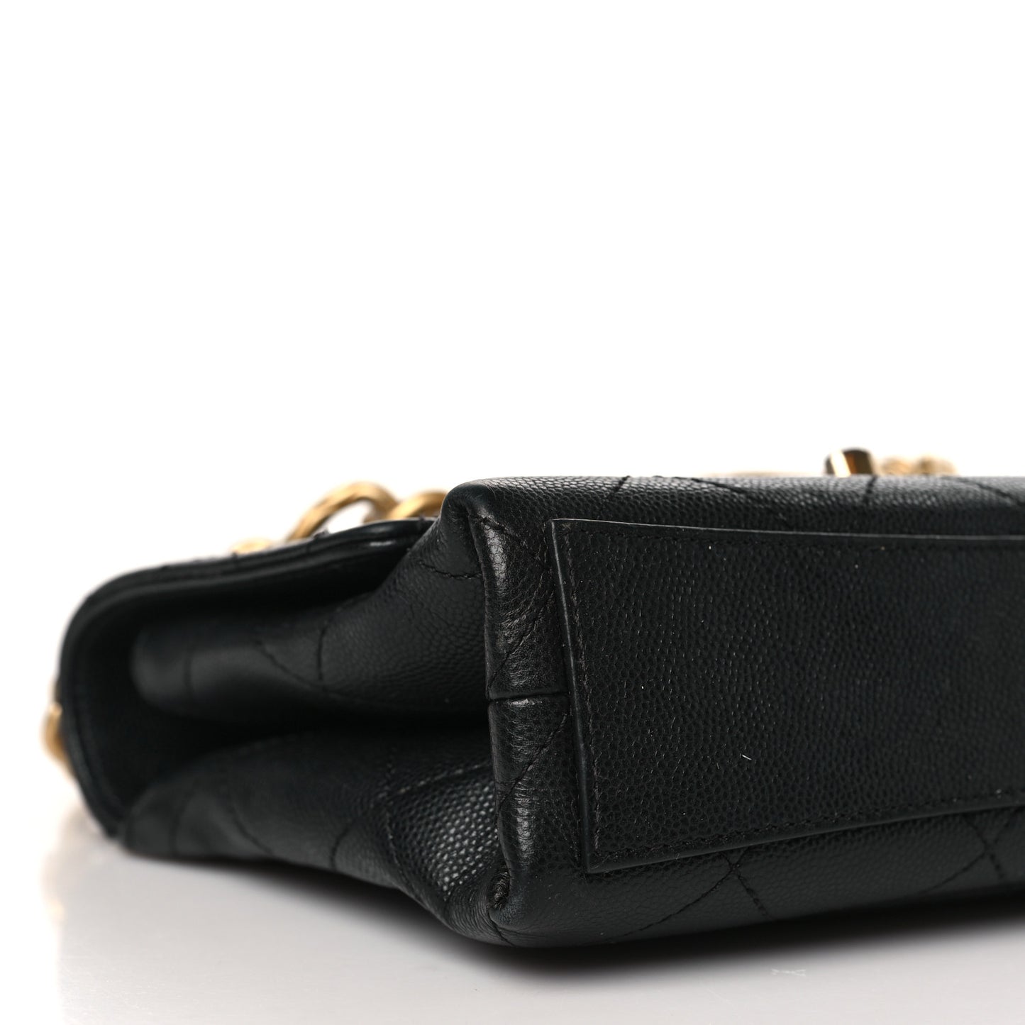 Caviar Quilted Mini Bracelet On Chain Flap Black