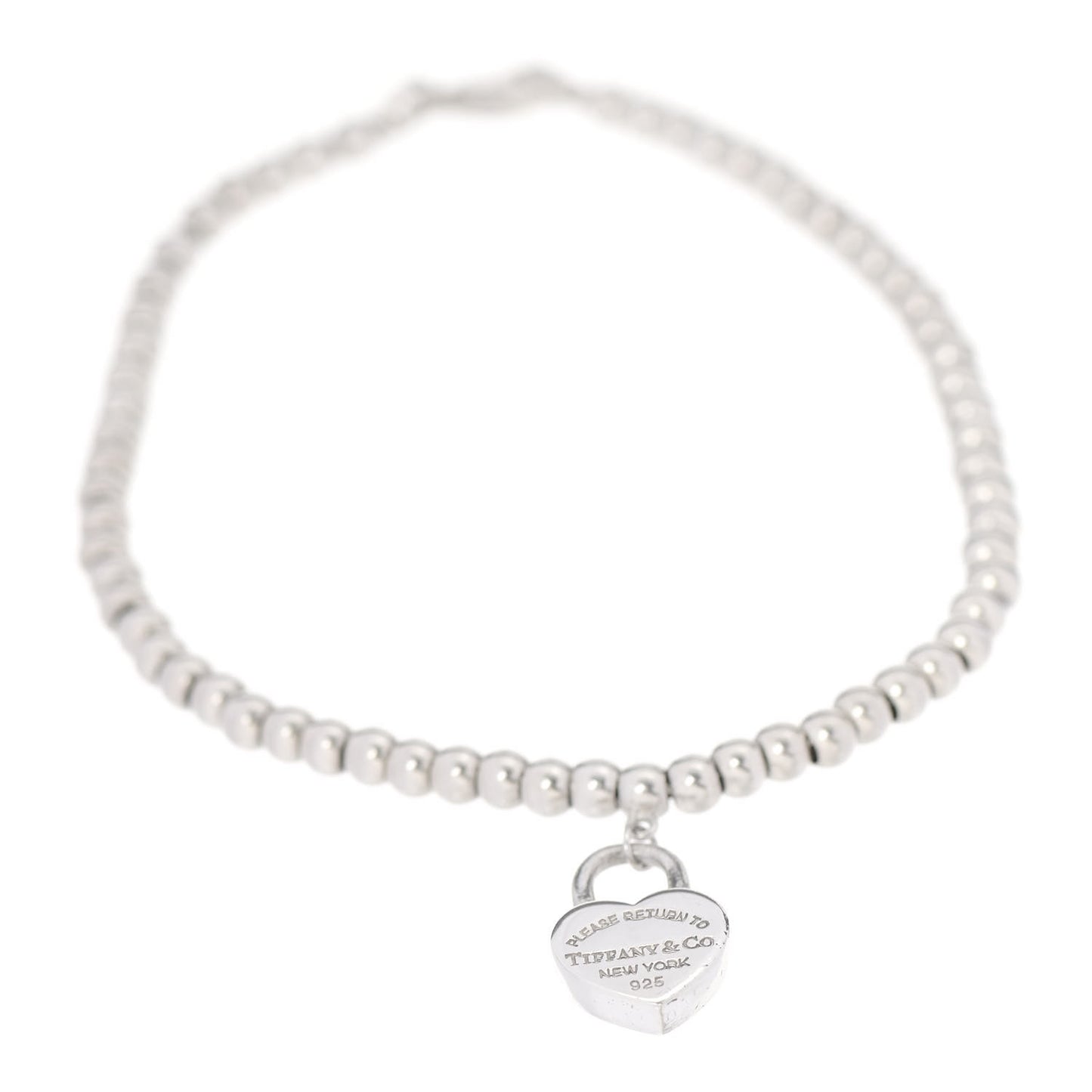 Sterling Silver 3mm Return to Tiffany Heart Lock Bead Bracelet