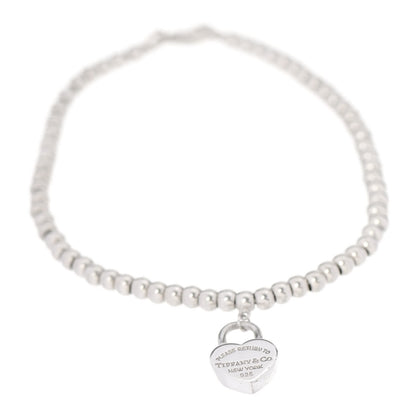Tiffany Sterling Silver 3mm Return to Tiffany Heart Lock Bead Bracelet 1 of 5