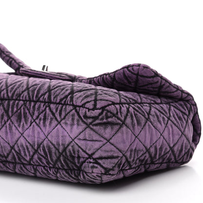 Chanel Denim Quilted Denimpression Flap Purple Black 7 of 10