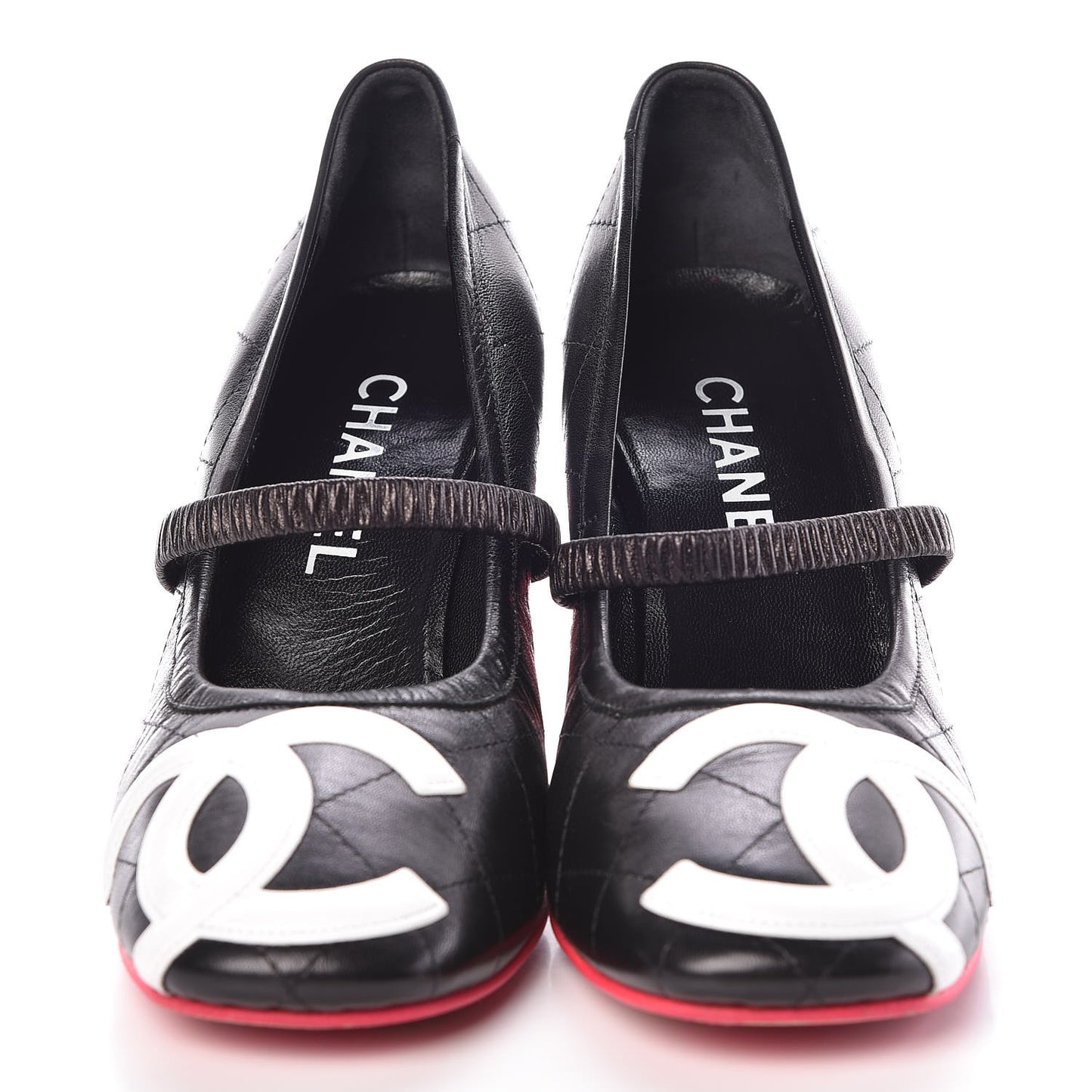 Lambskin Quilted Cambon Mary Jane Pumps 38 Black