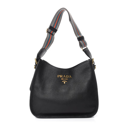 Prada Vitello Daino Hobo Black 1 of 10