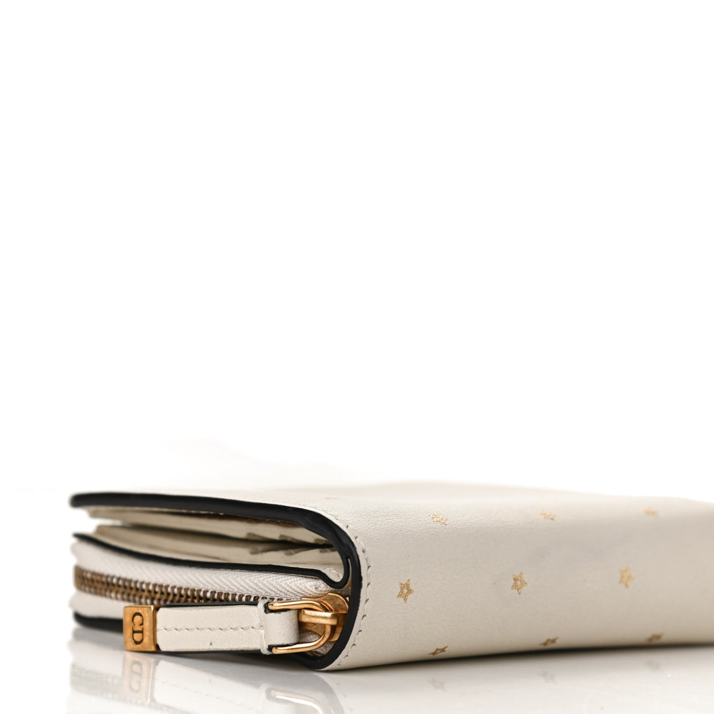Calfskin Stars Voyageur French Wallet White Gold