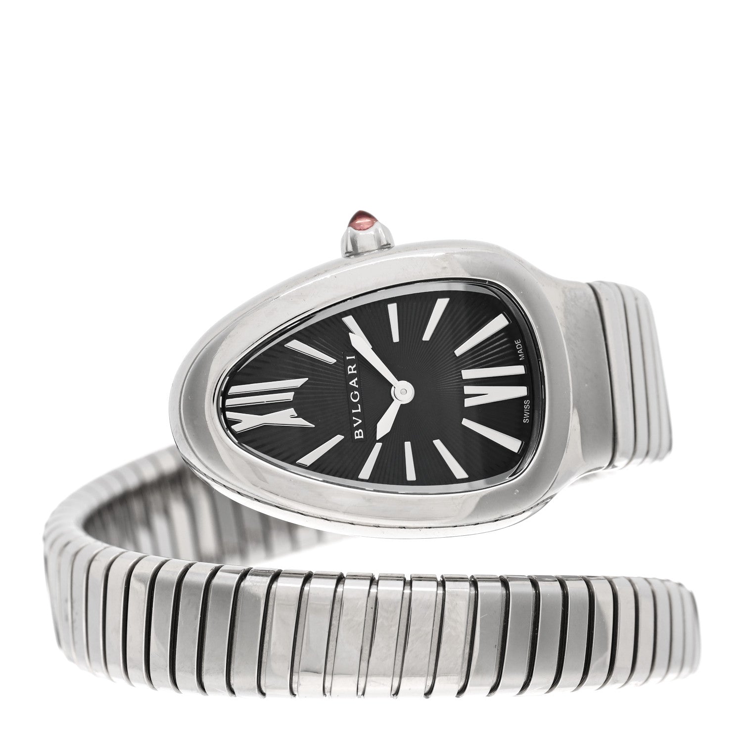 Bulgari Stainless Steel 35mm Serpenti Tubogas Quartz Watch Black 2 of 5