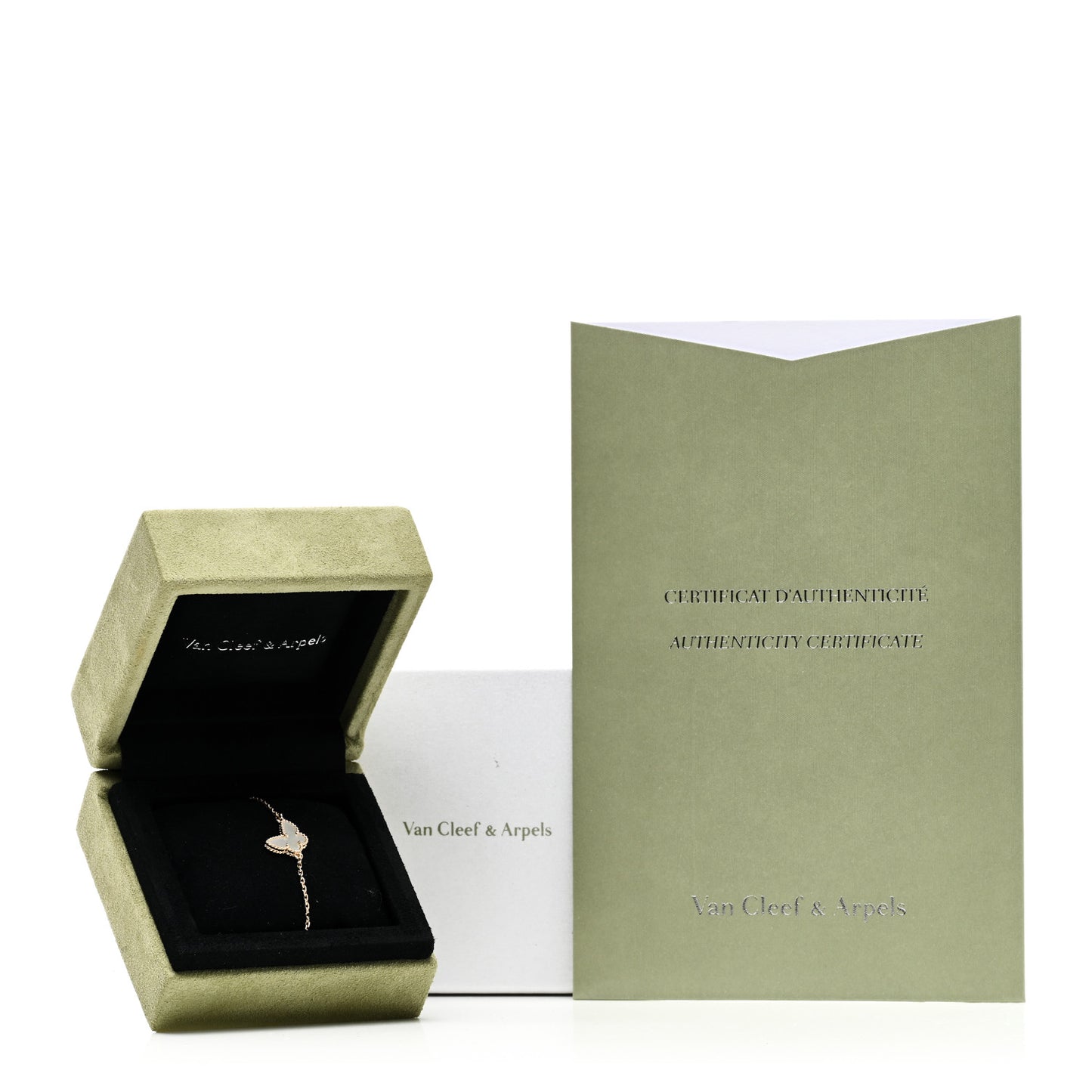 18K Yellow Gold Mother of Pearl Sweet Alhambra Butterfly Bracelet