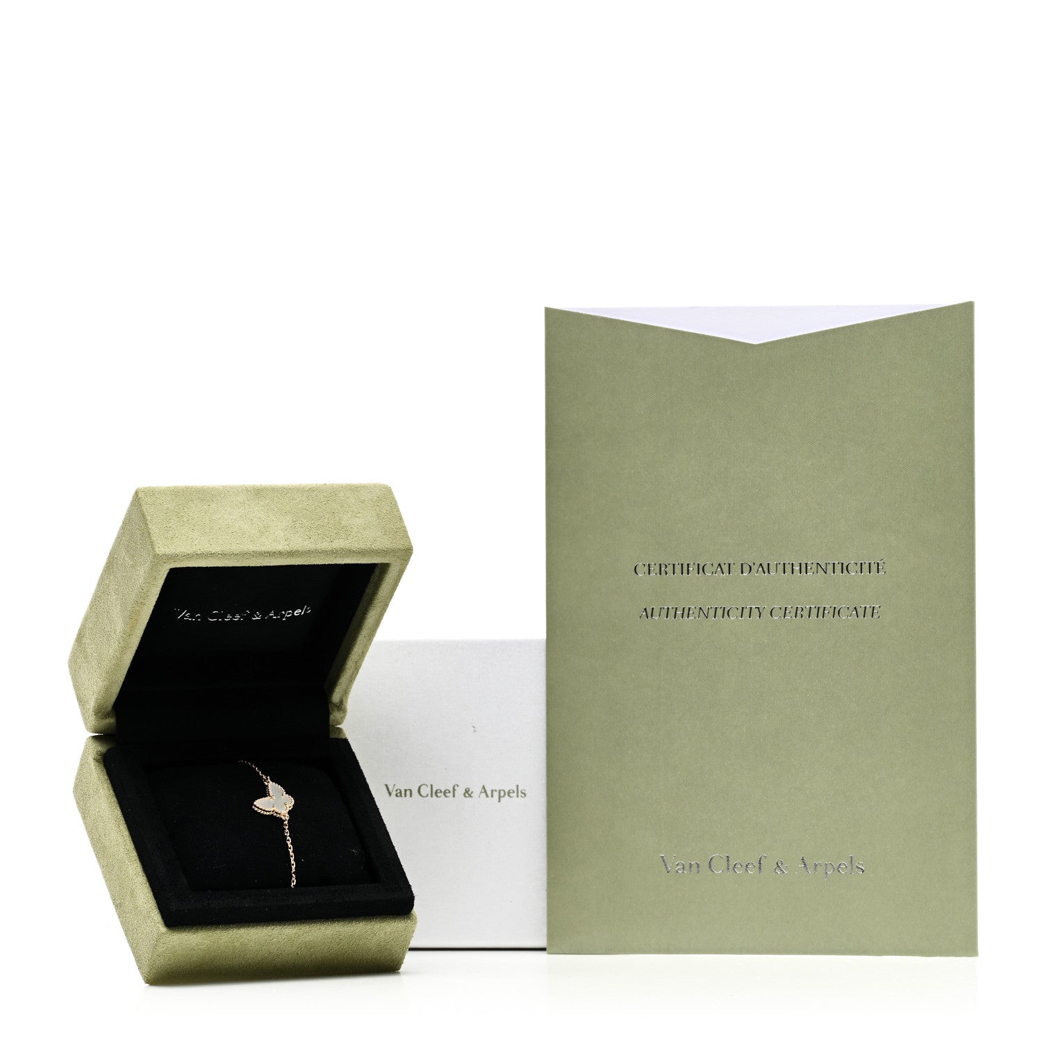 Van Cleef & Arpels 18K Yellow Gold Mother of Pearl Sweet Alhambra Butterfly Bracelet 5 of 5