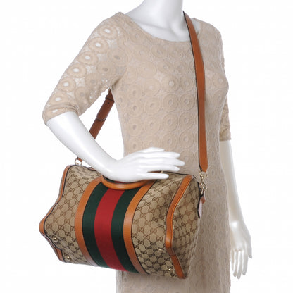 Gucci Monogram Vintage Web Medium Boston Tan 2 of 8