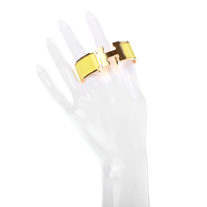 Hermes Enamel Wide Clic Clac H Bracelet PM Jaune Citron 2 of 4