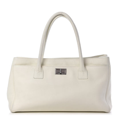 Chanel Calfskin Mademoiselle Lock Cerf Executive Shopper Tote White 1 of 14