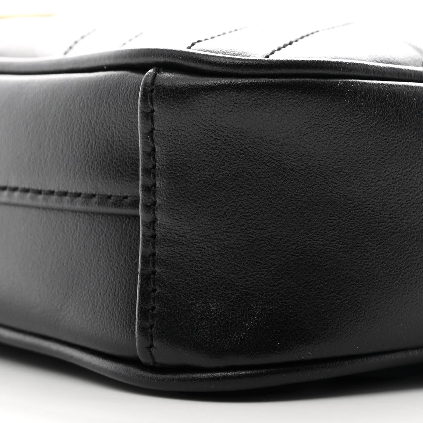 Calfskin Matelasse Mini GG Marmont Crossbody Bag Black