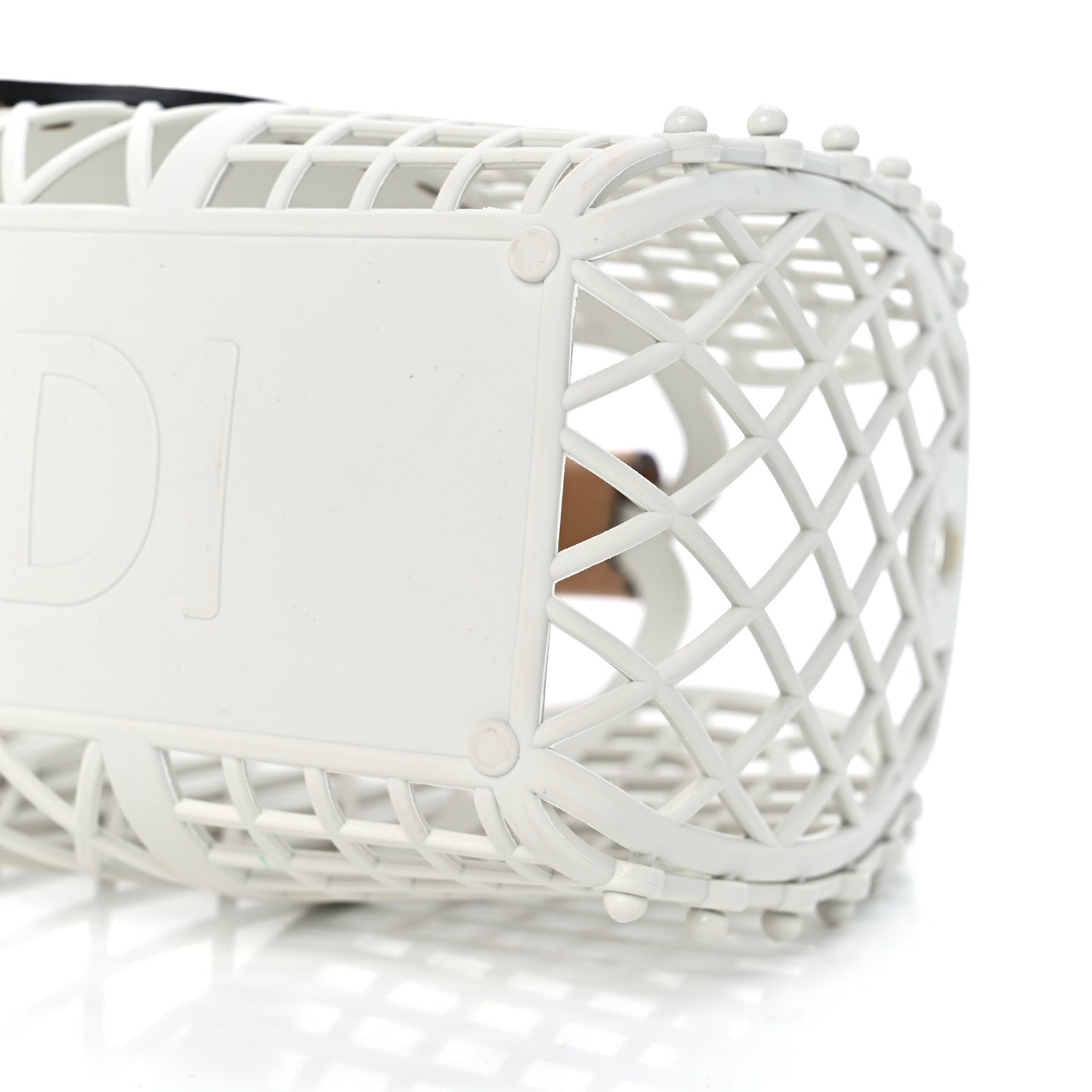 Recycled Plastic Vitello Liberty Matte Small Fendi Basket White Ice Miele Scuro