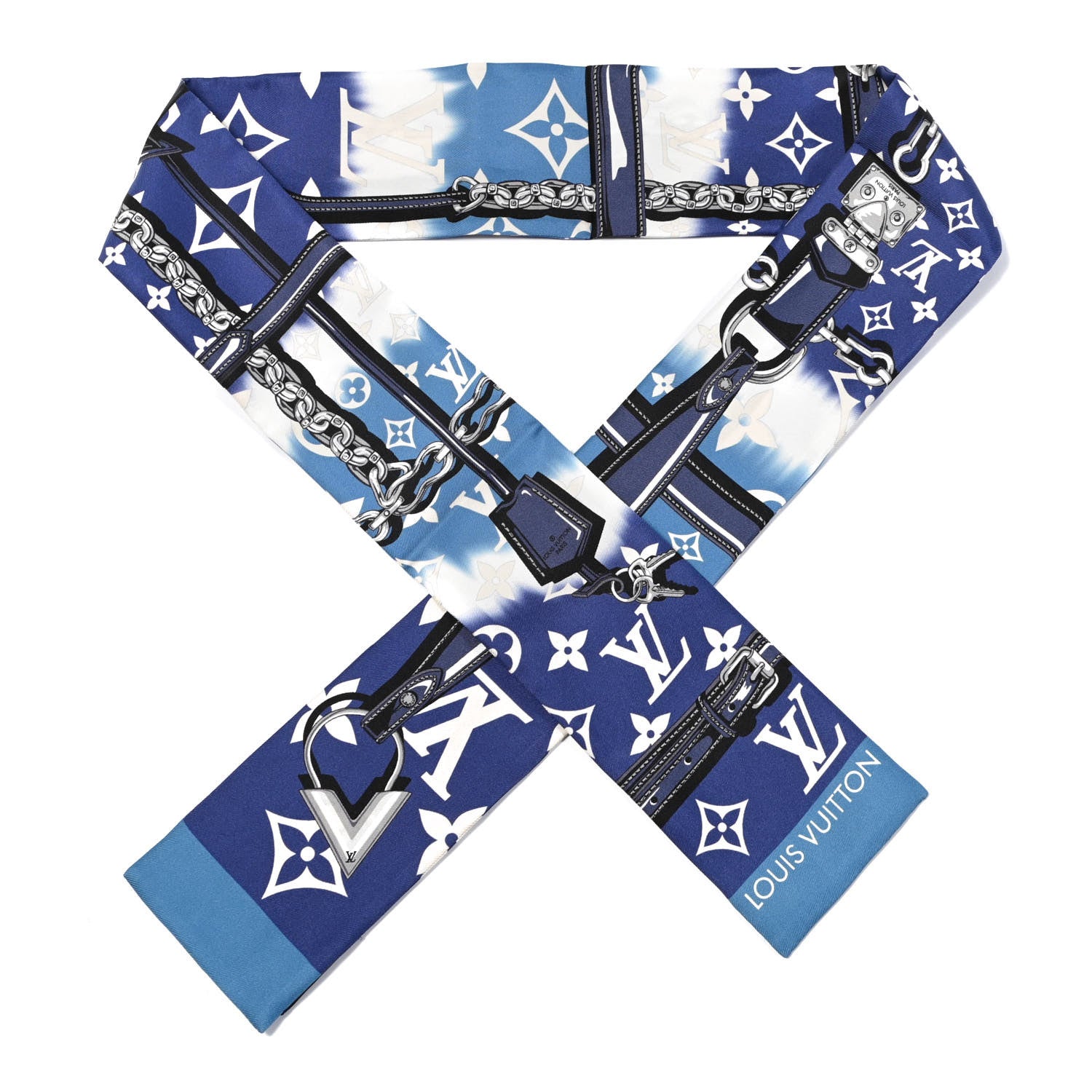 Louis Vuitton Silk Monogram Escale Confidential Bandeau Blue 1 of 3