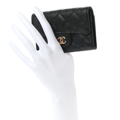 Chanel Caviar Quilted Flap Card Holder Wallet Black 2 of 8