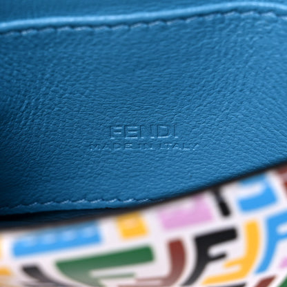 Fendi X SARAH COLEMAN Vitello Liberty Ceylon Micro FF Fish Eye Embossed Nano Baguette Charm Multicolor Cyber Blue 6 of 12