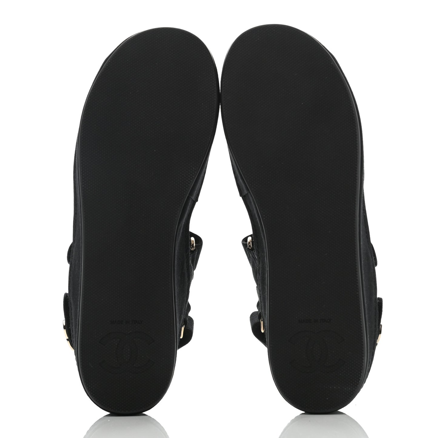 Grosgrain Crystal Logo Platform Sandals 37 Black
