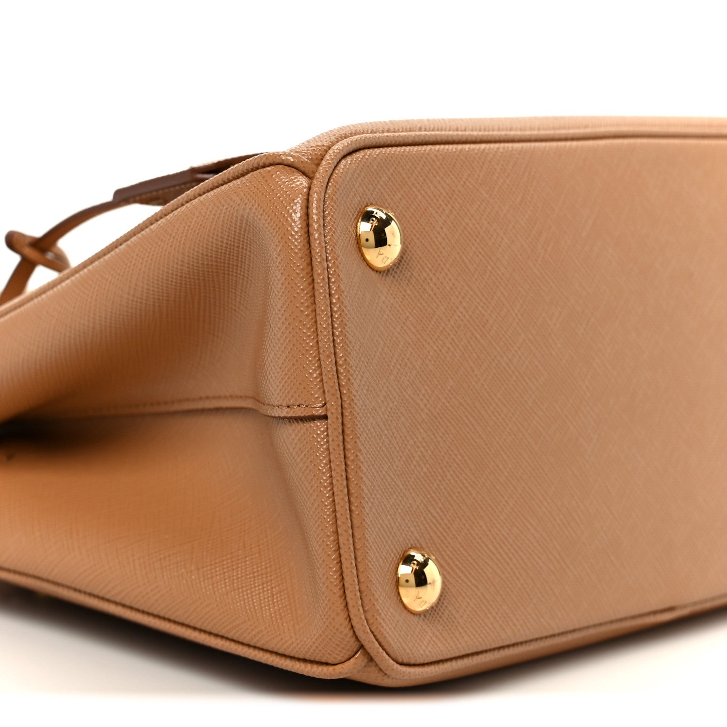 Prada Saffiano Mini Galleria Double Zip Tote Caramel 9 of 10