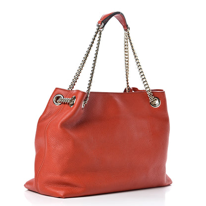 Gucci Pebbled Calfskin Medium Soho Chain Shoulder Bag Sun Orange 3 of 10